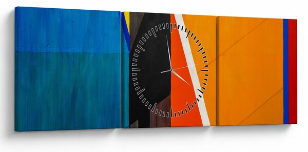 Obraz - Geometria (s hodinami) (90x30 cm)