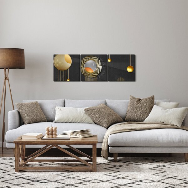 Obraz - Abstrakcia (s hodinami) (90x30 cm)