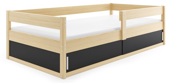 Detská posteľ HUGO, 80x160, borovica/čierna