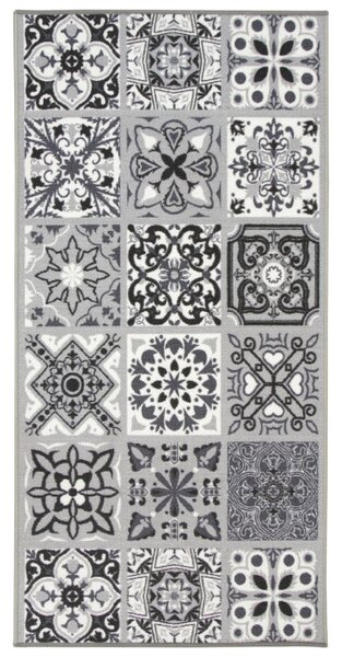 Protišmykový koberec / behúň Patchwork sivý