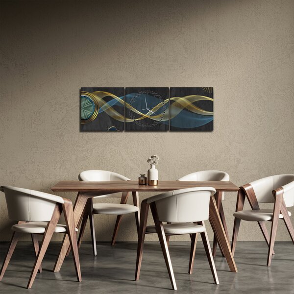 Obraz - Abstrakcia (s hodinami) (90x30 cm)