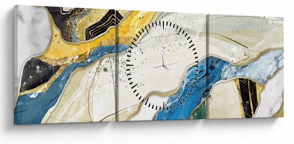 Obraz - Farebný mramor (s hodinami) (90x30 cm)