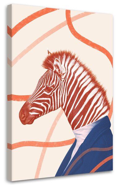 Obraz Zebra Oranžová abstrakcia zvierat - Bryantama Art Veľkosť: 40 x 60 cm, Prevedenie: Obraz na plátne