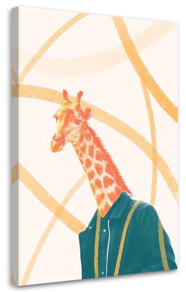 Obraz Žirafa hlava žltá abstrakcia zvierat - Bryantama Art Veľkosť: 40 x 60 cm, Prevedenie: Obraz na plátne