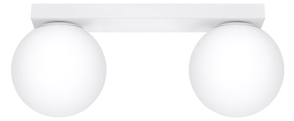 Stropné svietidlo Yoli, 2x biele sklenené tienidlo, w