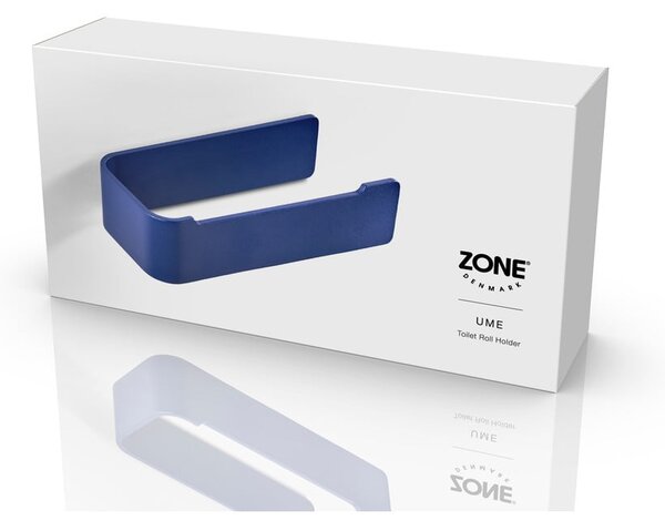 Modrý nástenný kovový držiak na toaletný papier Ume – Zone