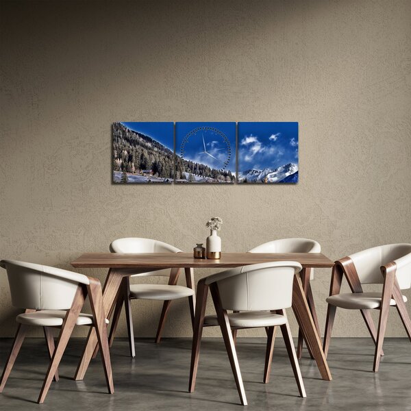 Obraz - Horské mestečko (s hodinami) (90x30 cm)
