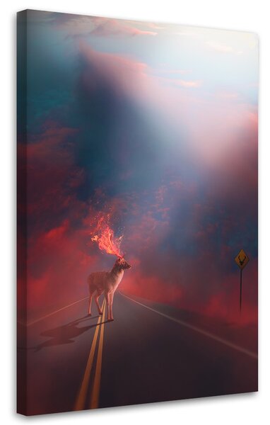 Obraz Požiarna ulica Deer Pink - Bryantama Art Veľkosť: 40 x 60 cm, Prevedenie: Obraz na plátne