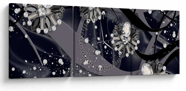 Obraz - Diamanty v priestore (s hodinami) (90x30 cm)