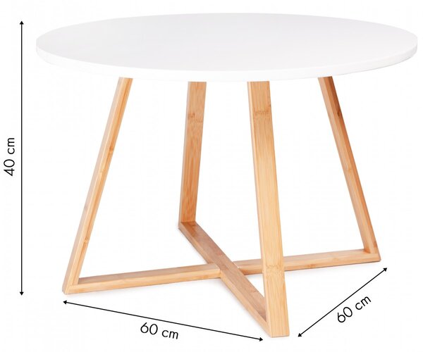 MODERNHOME Odkladací stolík Alva 60 cm biely