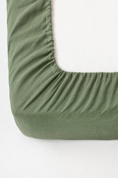 Magic Linen Ľanové prestieradlo Forest Green Velikost: 160 x 200 x 23 cm