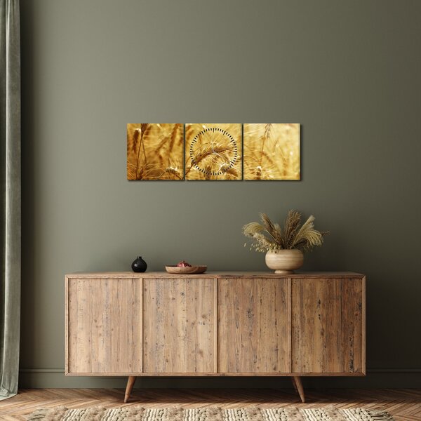 Obraz - Klasy obilia (s hodinami) (90x30 cm)