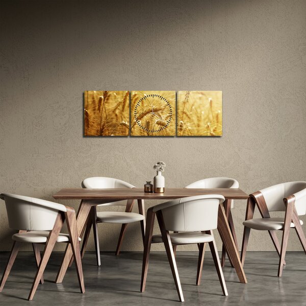 Obraz - Klasy obilia (s hodinami) (90x30 cm)