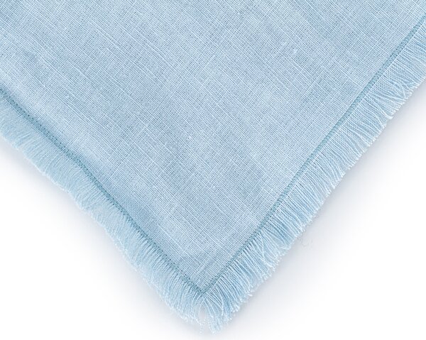 Tom Linen Prestieranie so strapcami Light Blue 30x40 cm