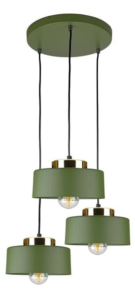 Závesný luster na lanku IGNIA 3xE27/60W/230V zelená/zlatá