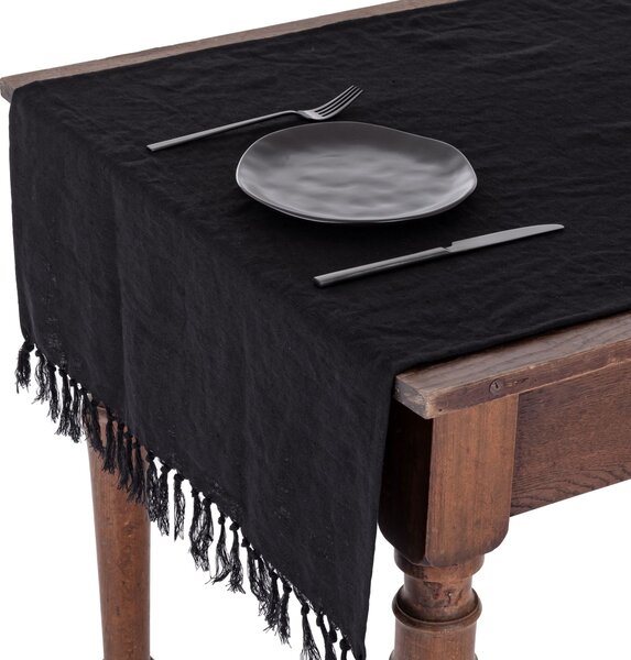 Tom Linen stolný bežec so strapcami Čierna II 65x140