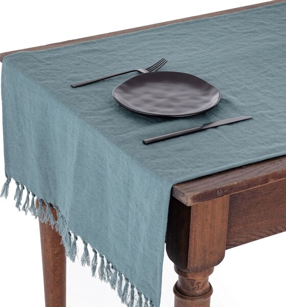 Tom Linen stolný bežec so strapcami Petrolejová II 65x140