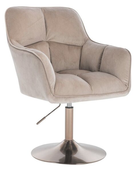 LuxuryForm DESIGN Kreslo AMALFI VELUR na zlatom tanieri - latte