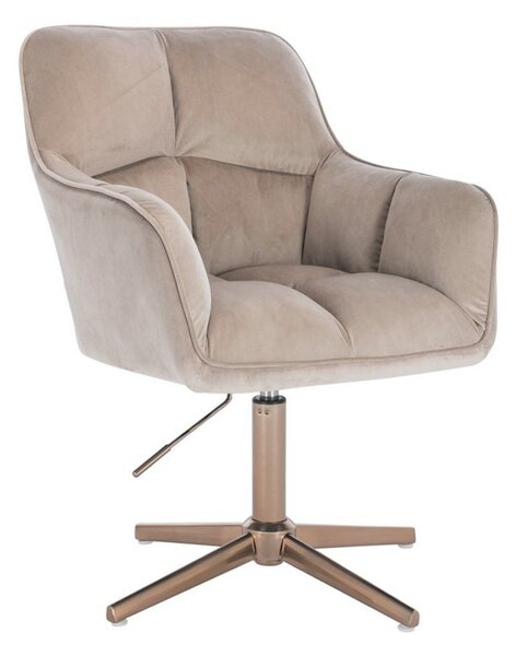 LuxuryForm DESIGN Kreslo AMALFI VELUR na zlatom kríži - latte
