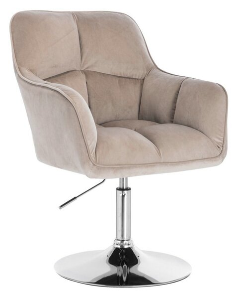 LuxuryForm DESIGN Kreslo AMALFI VELUR na striebornom tanieri - latte