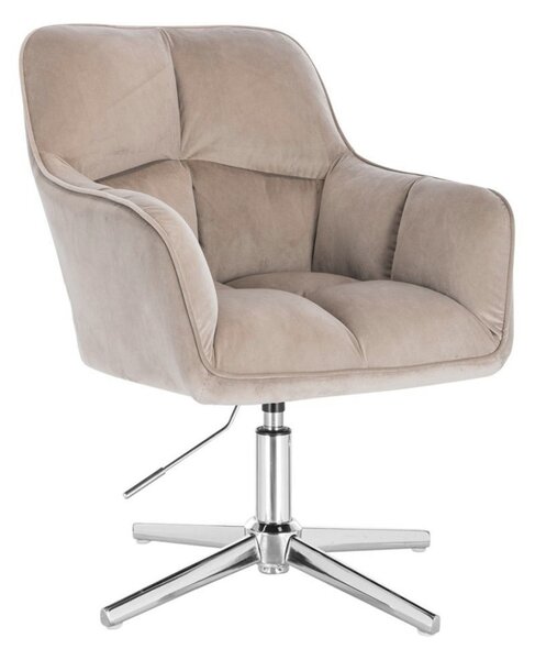 LuxuryForm DESIGN Kreslo AMALFI VELUR na striebornom kríži - latte