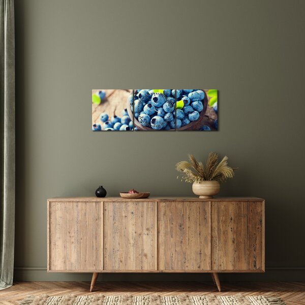 Obraz - Čučoriedky (s hodinami) (90x30 cm)