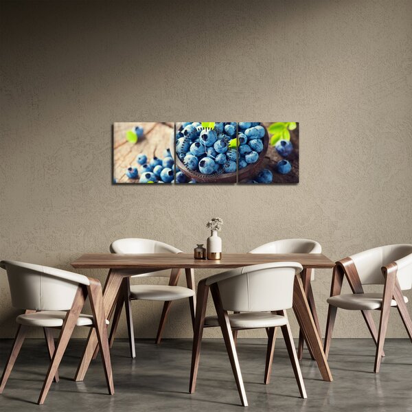 Obraz - Čučoriedky (s hodinami) (90x30 cm)
