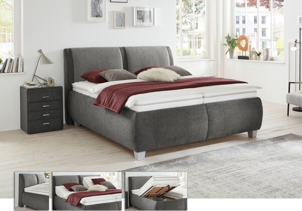 ČALÚNENÁ POSTEĽ, 180/200 cm, sivá, modrosivá Beldomo - Sleep - Postele