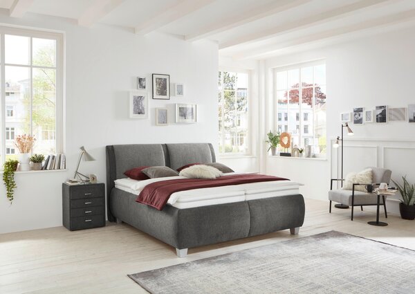 ČALÚNENÁ POSTEĽ, 180/200 cm, sivá, modrosivá Beldomo - Sleep - Postele