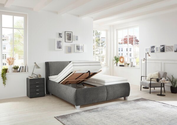 ČALÚNENÁ POSTEĽ, 180/200 cm, sivá, modrosivá Beldomo - Sleep - Postele