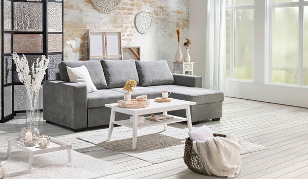ROHOVÁ SEDAČKA, textil, sivá Carryhome - Sedačky