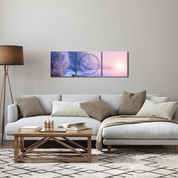 Obraz - Zamrznutá rieka (s hodinami) (90x30 cm)