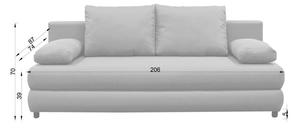 ROZKLADACIA POHOVKA, textil, biela P & B - Sedačky, Online Only
