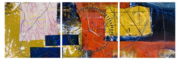 Obraz - Abstrakcia (s hodinami) (90x30 cm)
