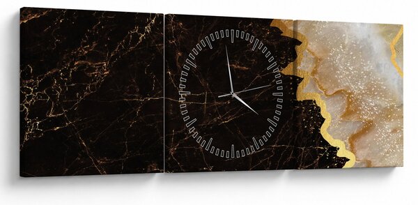 Obraz - Mramor (s hodinami) (90x30 cm)