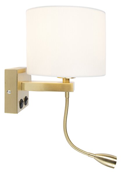 Inteligentná nástenná lampa zlatá s bielym tienidlom vrátane Wifi A60 - Brescia