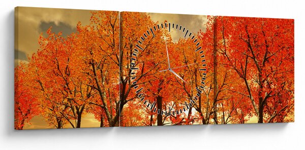 Obraz - Jeseň (s hodinami) (90x30 cm)