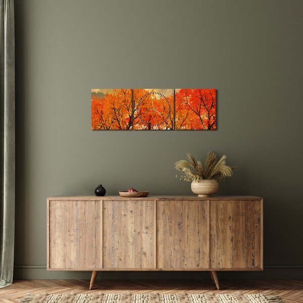Obraz - Jeseň (s hodinami) (90x30 cm)