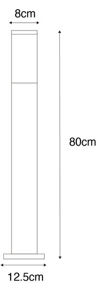 Moderné vonkajšie stojace svietidlo tmavosivé s dymovým sklom 80 cm - Malios