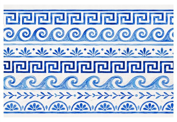 Obraz modrobiely grécky ornament