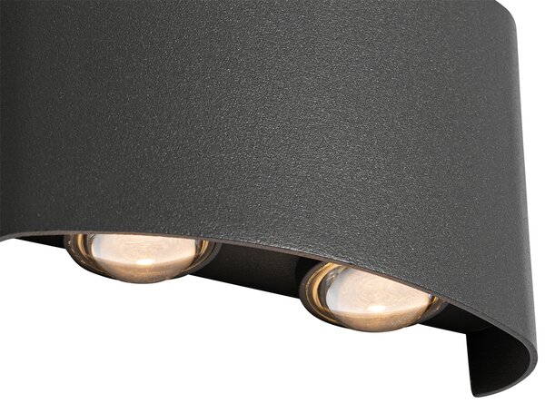 Vonkajšia nástenná lampa tmavosivá vrátane LED 4-svetlo IP54 - Silly