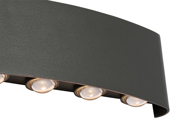 Vonkajšia nástenná lampa tmavosivá vrátane LED 10-svetlo IP54 - Silly