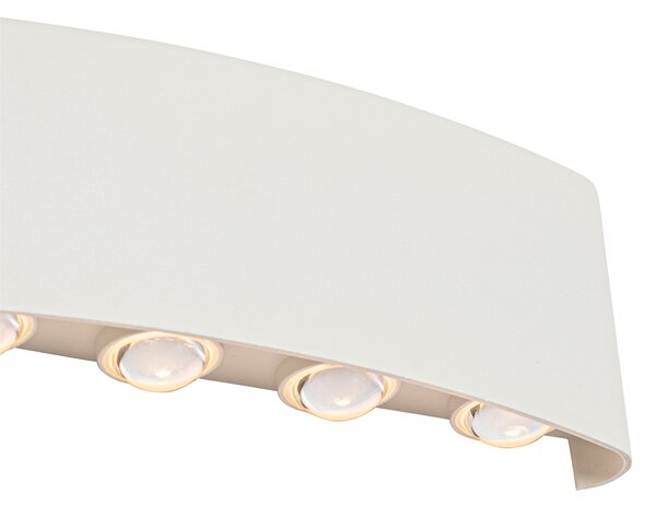 Vonkajšia nástenná lampa biela vrátane LED 10-svetlo IP54 - Silly