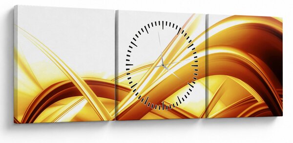 Obraz - Žltá abstrakcia (s hodinami) (90x30 cm)