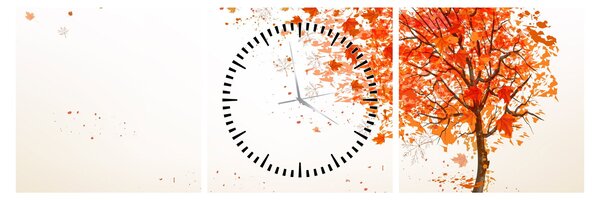 Obraz - Strom vo vetre (s hodinami) (90x30 cm)