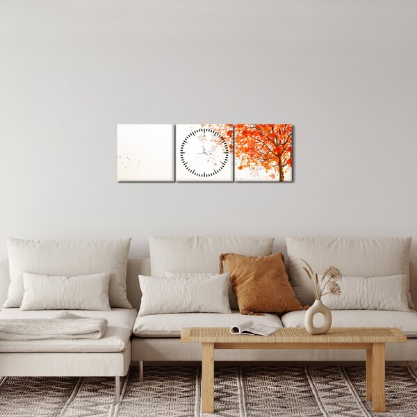 Obraz - Strom vo vetre (s hodinami) (90x30 cm)