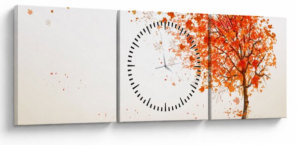 Obraz - Strom vo vetre (s hodinami) (90x30 cm)
