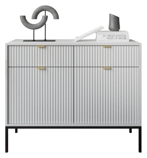 KOMODA VIGGO BIELA + ČIERNY PODSTAVEC 104 cm