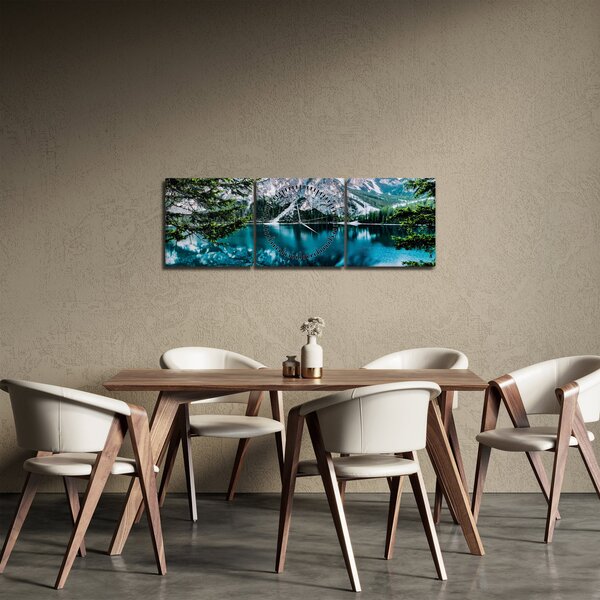 Obraz Jazerá v Alpách (s hodinami) (90x30 cm)