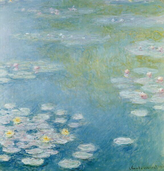 Monet, Claude - Umelecká tlač Nympheas at Giverny, 1908, (40 x 40 cm)